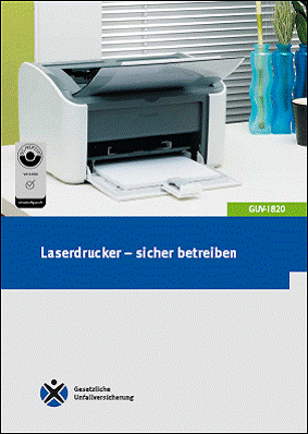 Broschüre über sicheren Betrieb von Laserdruckern.