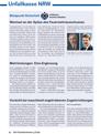 Seite eines Newsletters der Unfallkasse NRW mit Text und Bildern.