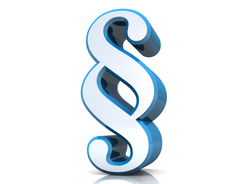 Symbol eines Paragrafenzeichens für Recht und Gesetz.