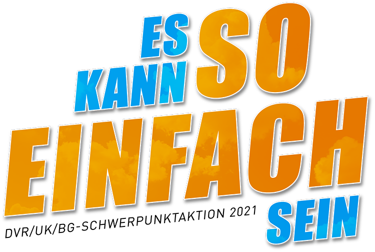 Textgrafik mit Schriftzug 'Es kann so einfach sein'.