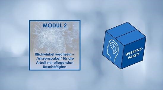 Grafik mit Modul 2 und Wissenspaket.